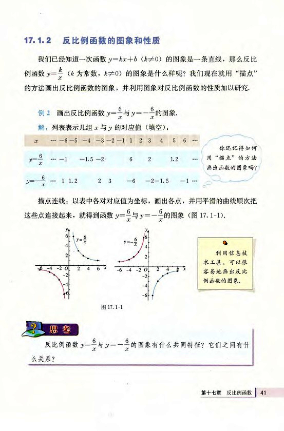 17.1 反比例函数(第41页)
