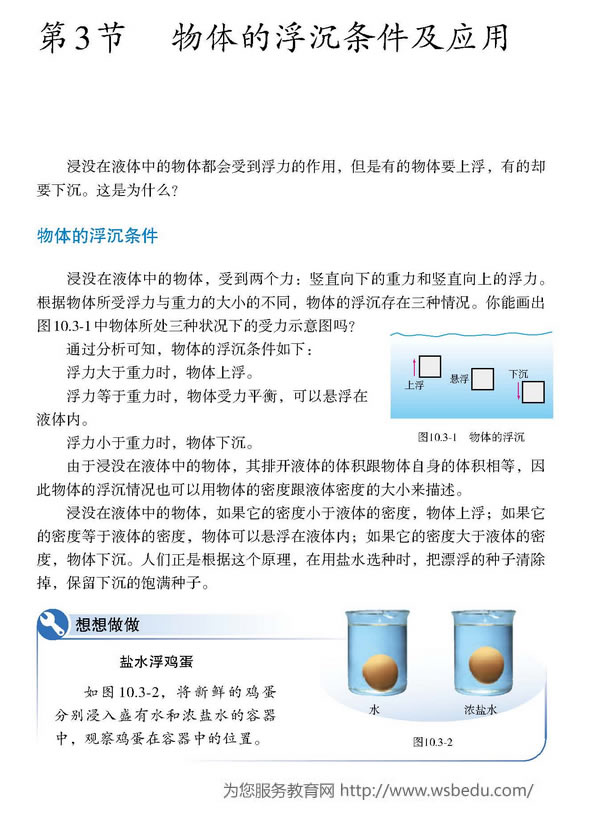第3节 物体的浮沉条件及应用(第53页)