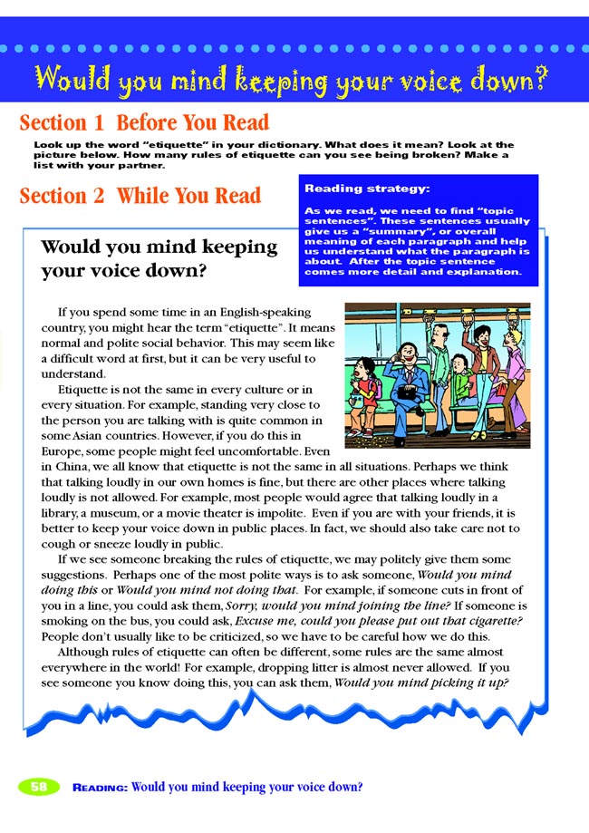 Unit 7 Would you mind turning down the music?(第58页)