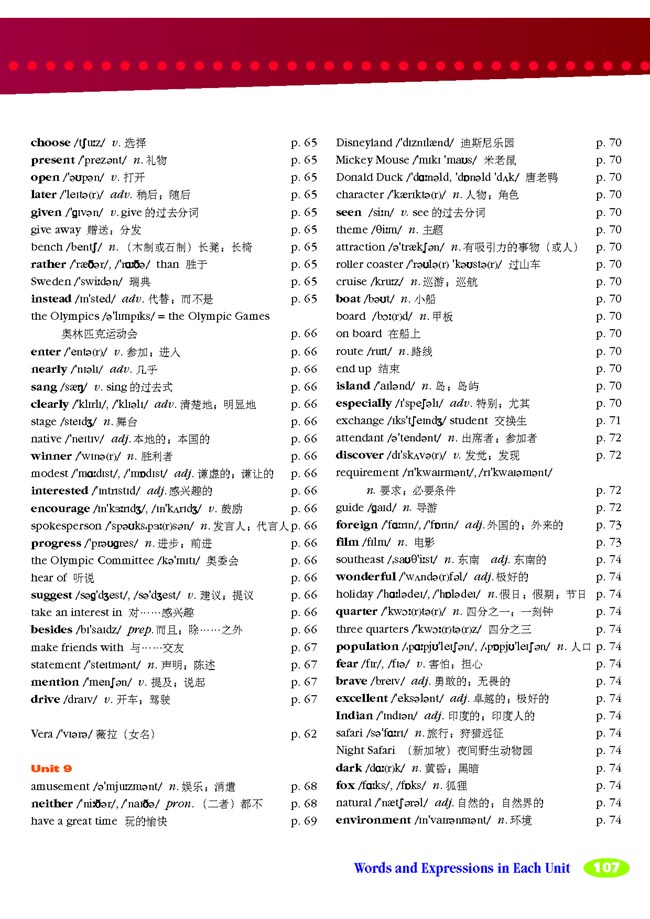 Words and Expressions in Each Unit(第107页)