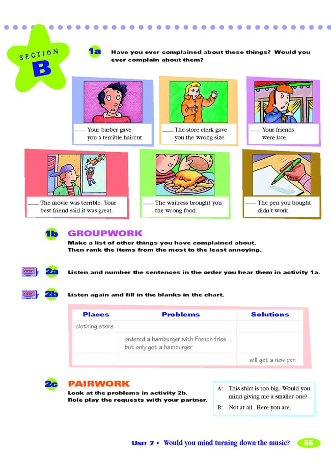 Unit 7 Would you mind turning down the music?(第55页)