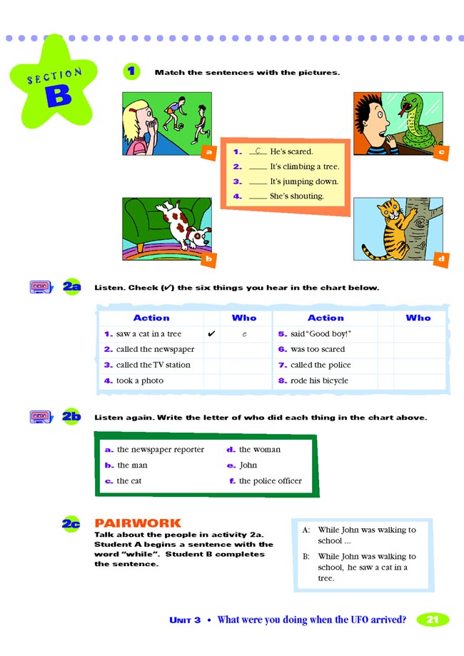 Unit 3 What were you doing when the UFO arrived?(第21页)