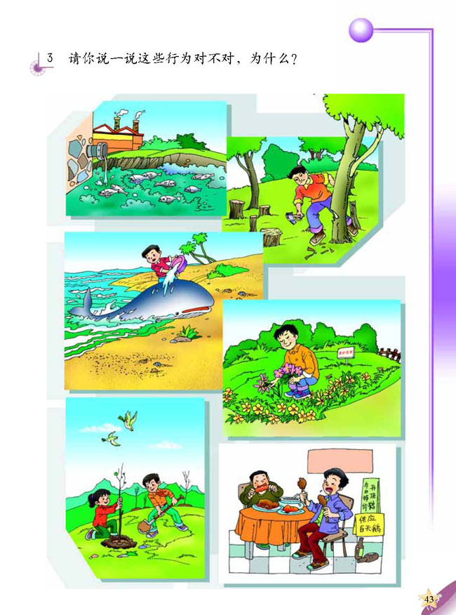 人教版二年级科学第三册(03生活与科技)电子课本3 动物的家(第43页)