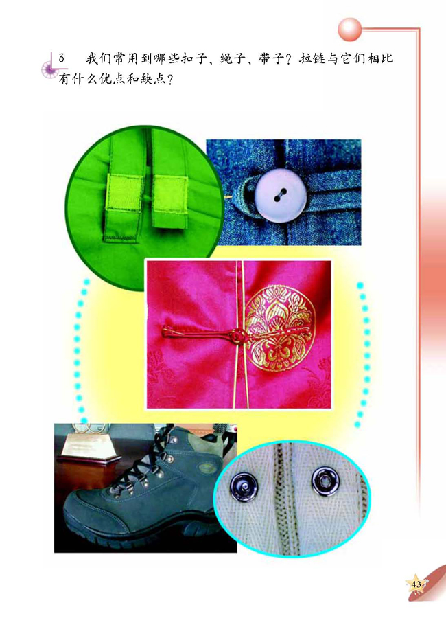 人教版二年级科学第四册(04生活与科技)电子课本6 拉链(第43页)
