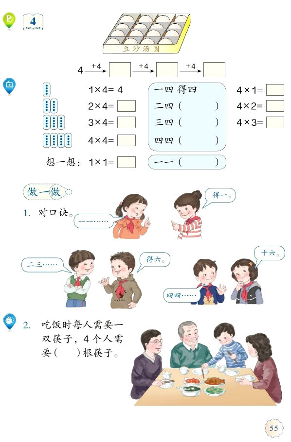 4 表内乘法（一）(第55页)