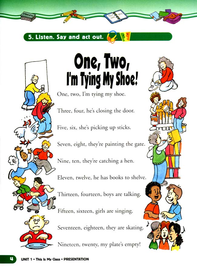 人教版二年级英语第二册(新派)电子课本unit 1 This Is My Class(第4页)