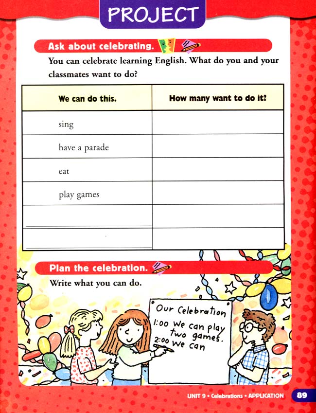 人教版二年级英语第二册(新派)电子课本unit 9 Celebrations(第89页)