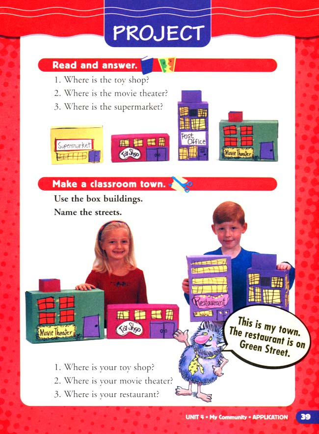 人教版二年级英语第二册(新派)电子课本unit 4 My Community(第39页)