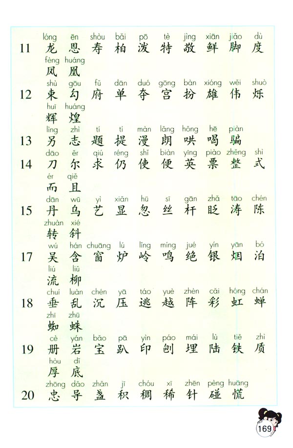 生字表（二）(第169页)