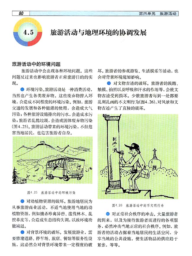 4．5 旅游活动与地理环境的协调发展(第80页)