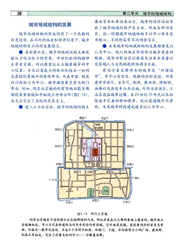 2．3 城市功能分区的结构和成因(第36页)