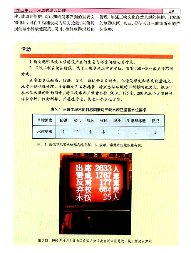 5．3 三峡工程对生态环境和名胜古迹的影响及对策(第59页)