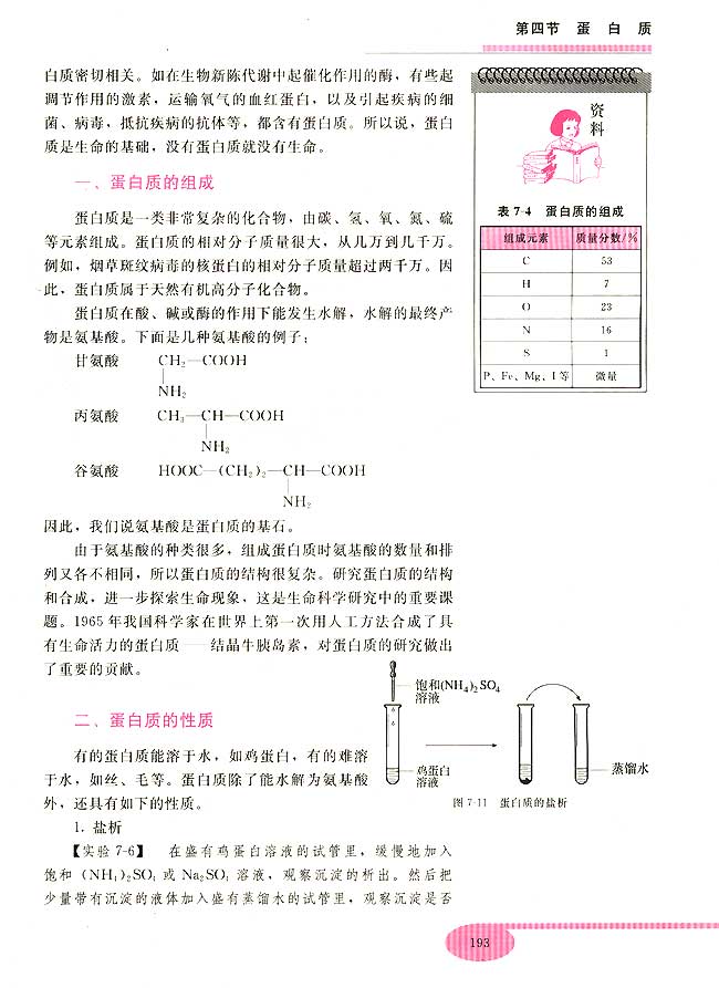 第四节 蛋白质(第193页)