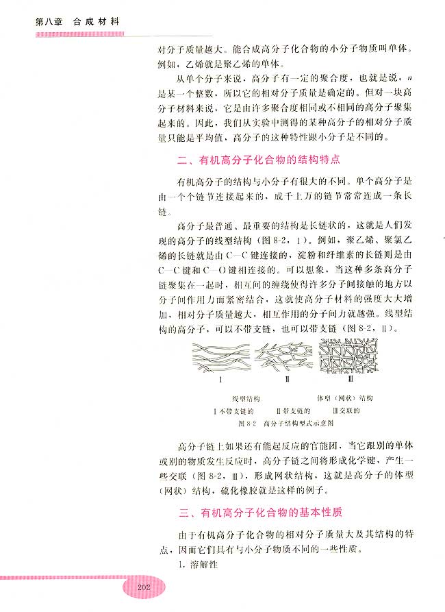 第一节 有机高分子化合物简介(第202页)