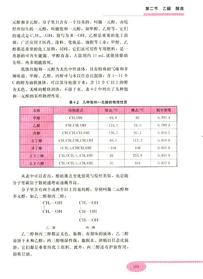 第二节 乙醇 醇类(第153页)