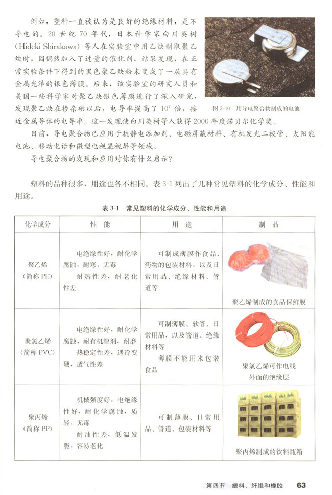 第四节 塑料、纤维和橡胶(第63页)