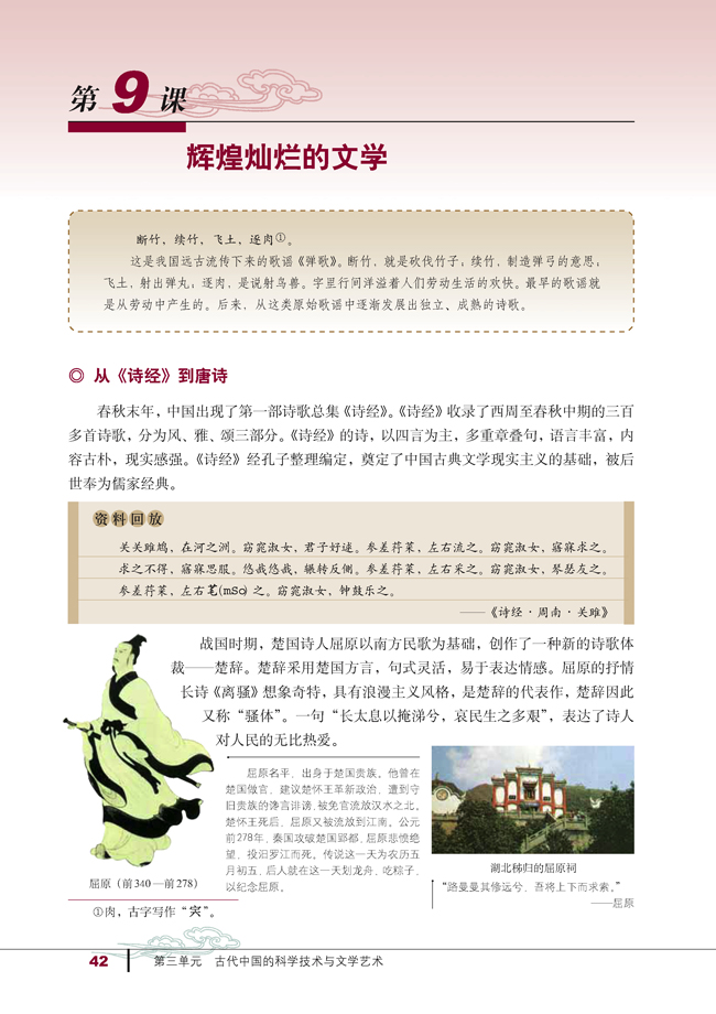 第9课 辉煌灿烂的文学(第42页)