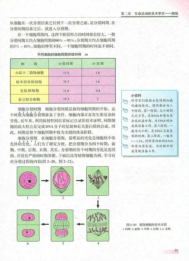 第二节 细胞增殖(第34页)