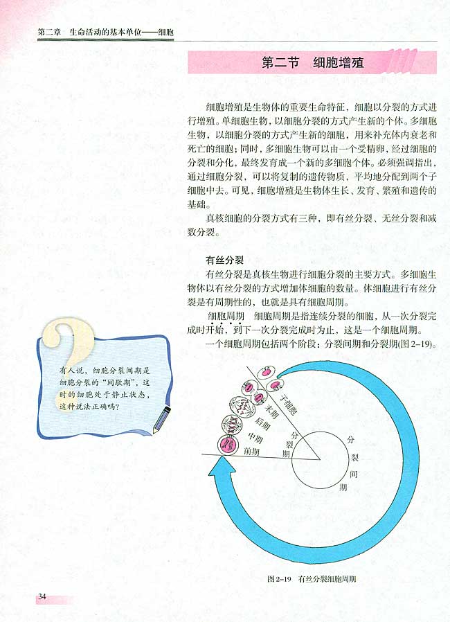 第二节 细胞增殖(第33页)