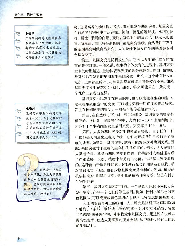 一 基因突变和基因重组(第44页)