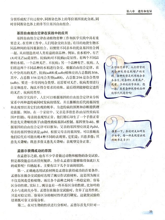 二 基因的自由组合定律(第33页)