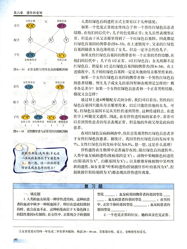 第三节 性别决定和伴性遗传(第40页)