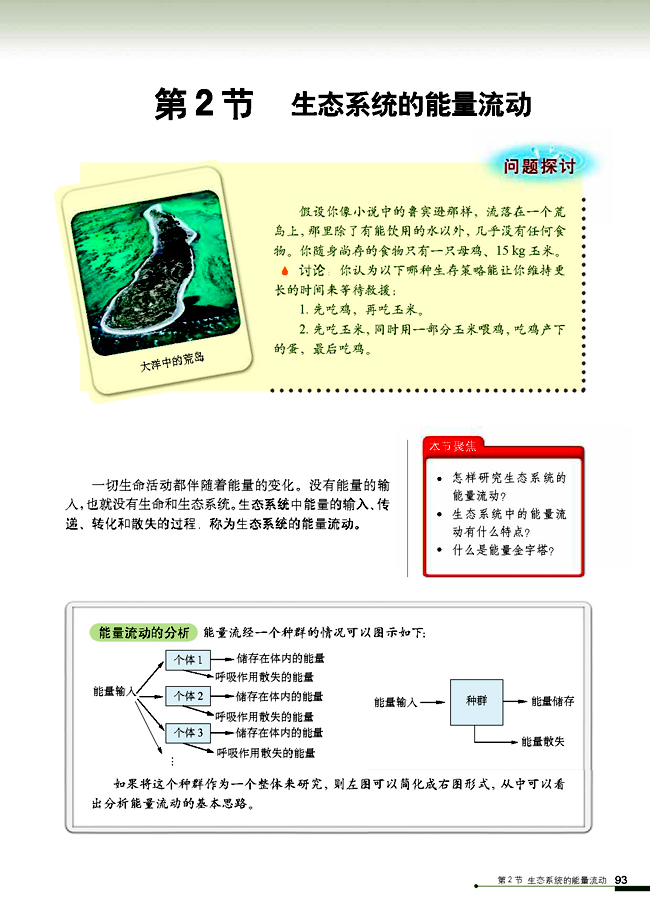 第2节 生态系统的能量流动(第93页)