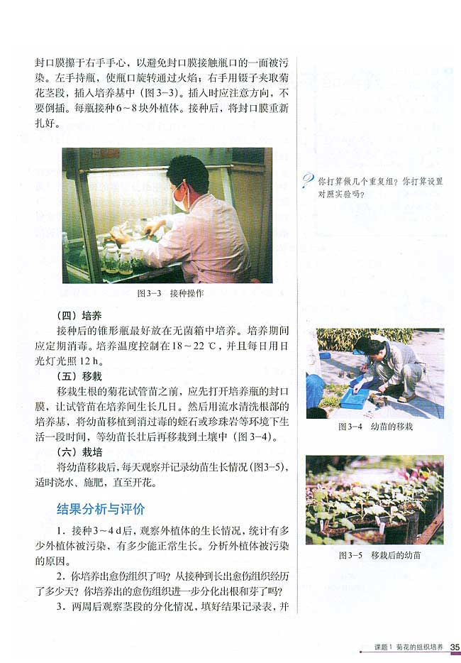 课题1 菊花的组织培养(第35页)