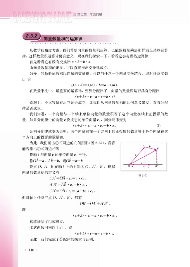 2.3.2 向量数量积的运算律(第110页)