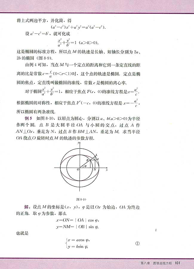 8．2 椭圆的简单几何性质(第101页)