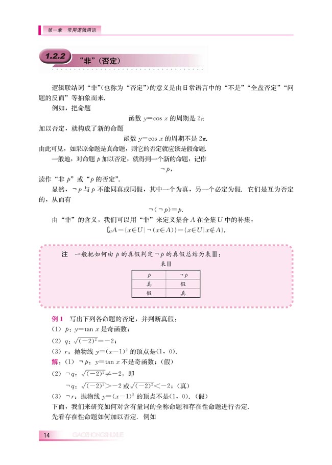 1.2.2 “非”（否定）(第14页)