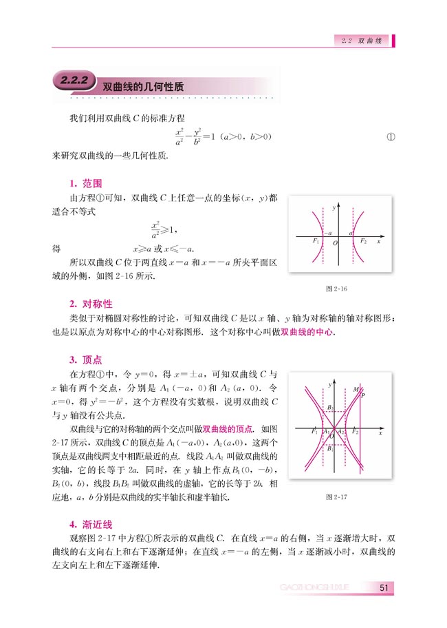 2.2.2 双曲线的几何性质(第51页)