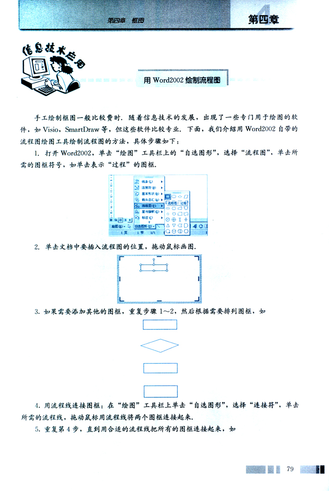 信息技术应用 用word2002绘制流程图(第79页)