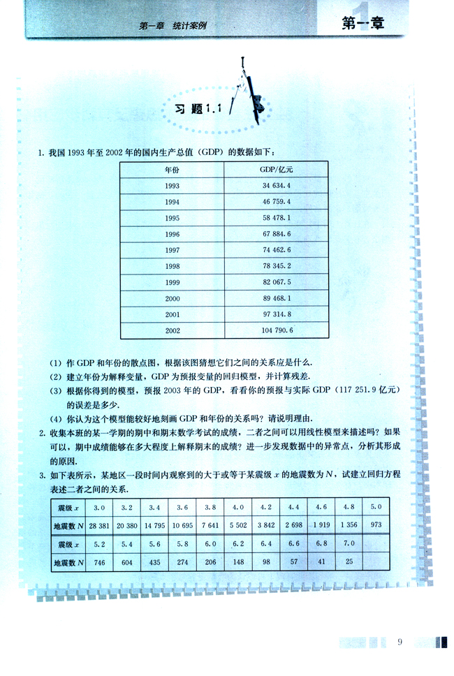 1.1 回归分析的基本思想及其初步应用(第9页)