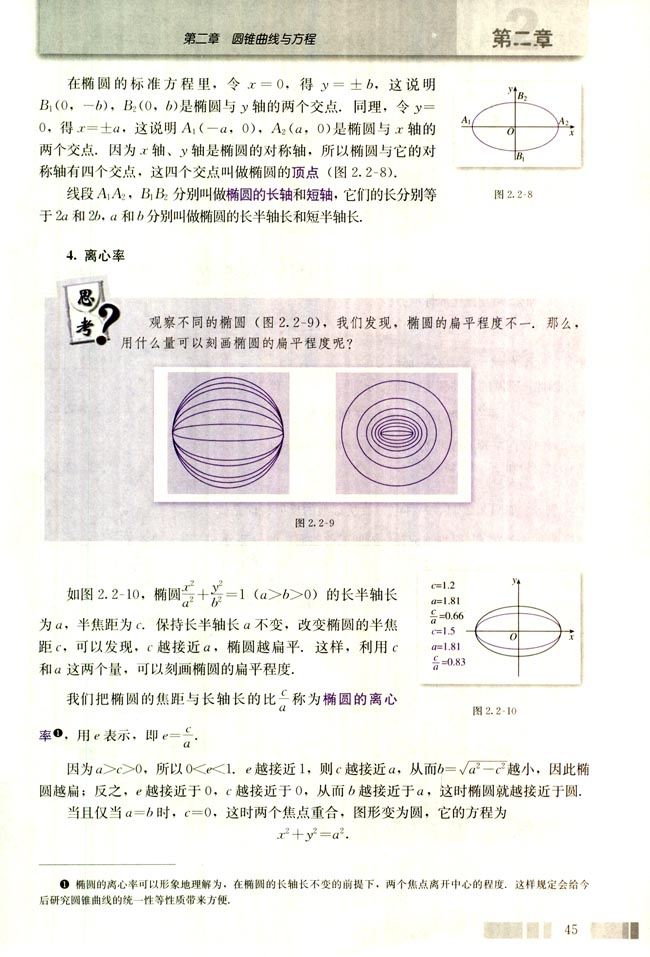 探究与发现 为什么截口曲线是椭圆(第45页)