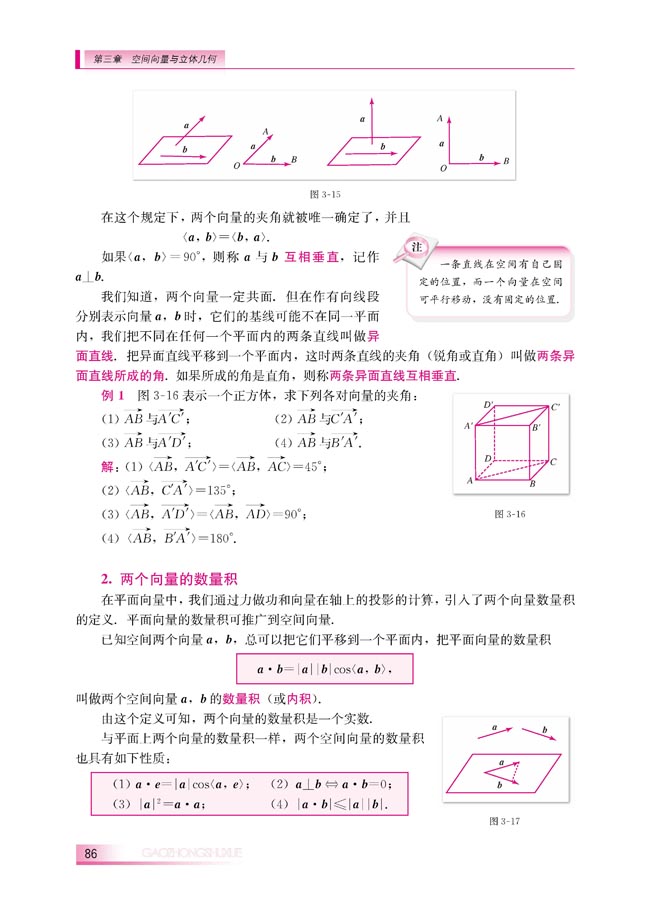 3.1.3 两个向量的数量积(第86页)