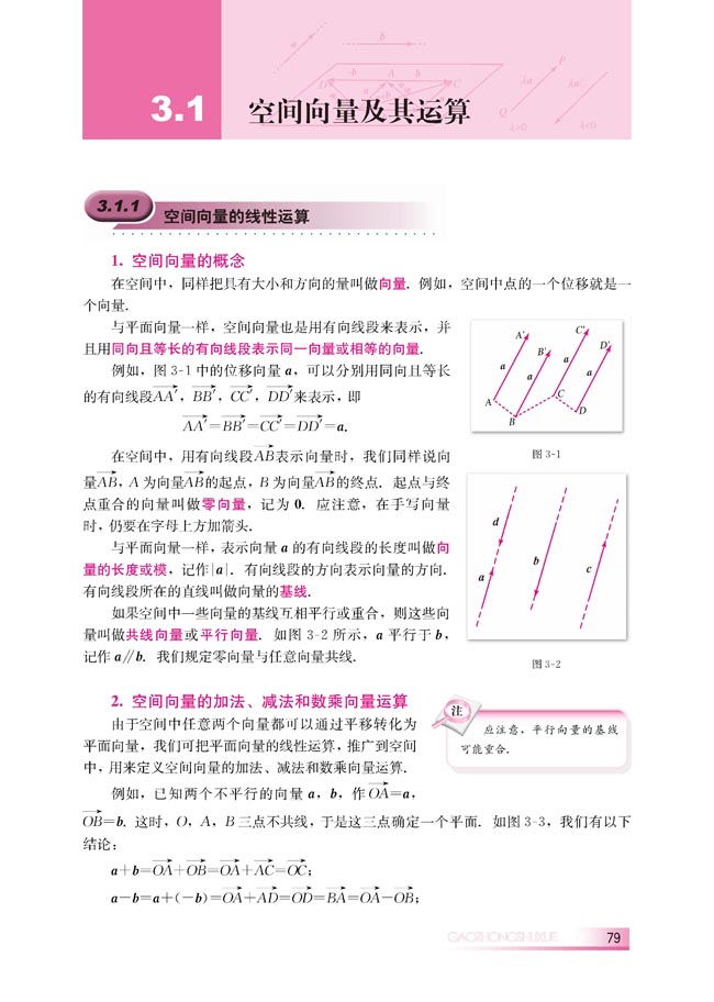 3.1.1 空间向量的线性运算(第79页)
