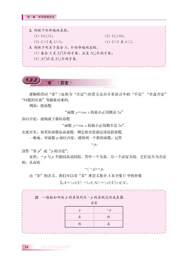 1.2.2 “非”（否定）(第14页)