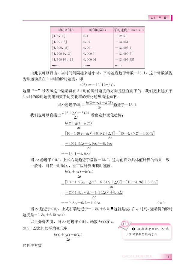 1.1.2 瞬时速度与导数(第7页)