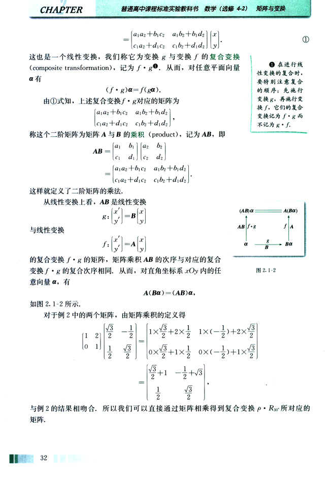 一 复合变换与二阶矩阵的乘法(第32页)