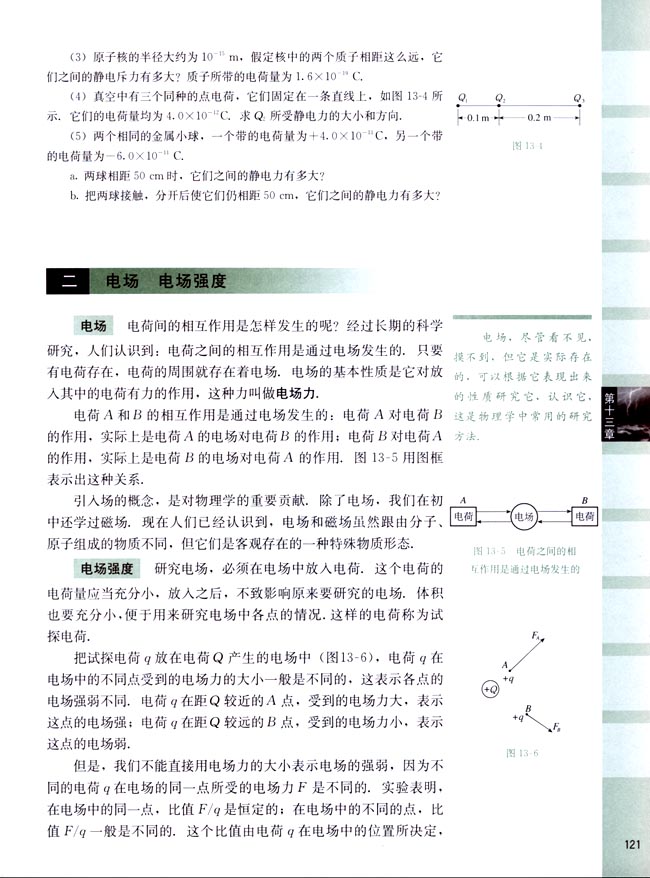 二、电场 电场强度(第121页)