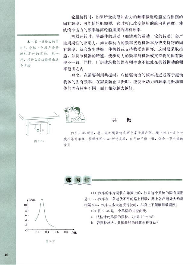 七、受迫振动 共振(第40页)