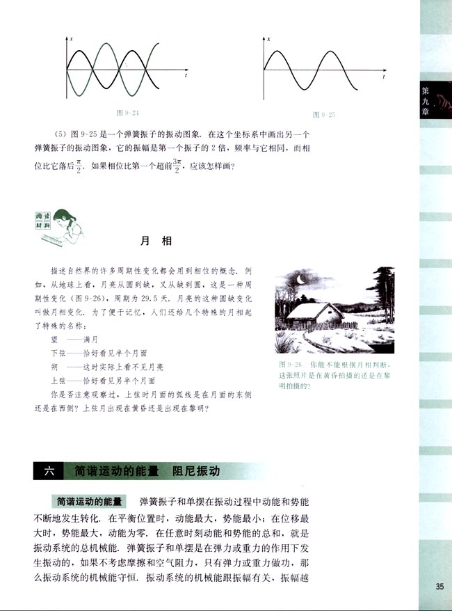 六、简谐运动的能量 阻尼振动(第35页)