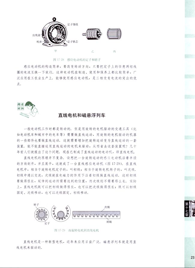 阅读材料 直线电机和磁悬浮列车(第231页)