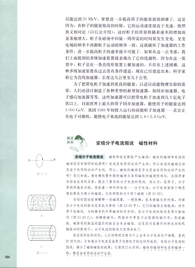 阅读材料 安培分子电流假说 磁性材料(第184页)