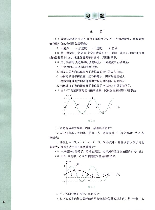 七、受迫振动 共振(第42页)
