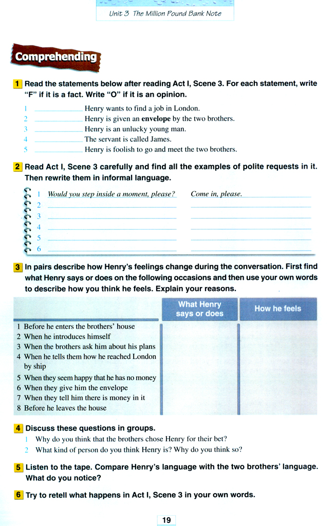 Unit 3 The Million Pound Bank Note(第19页)