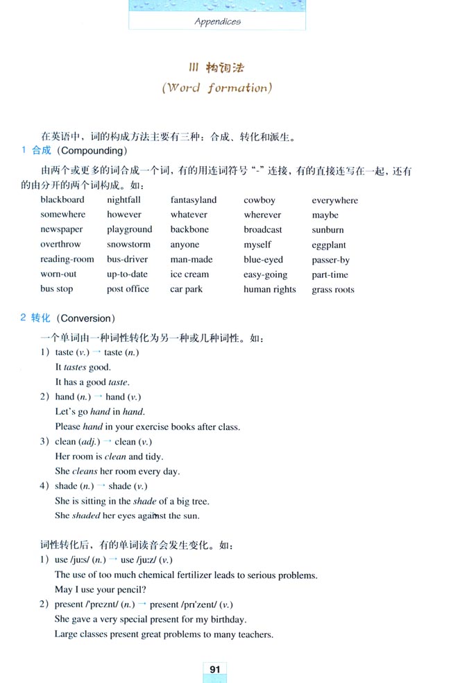 Appendices 附录(第91页)