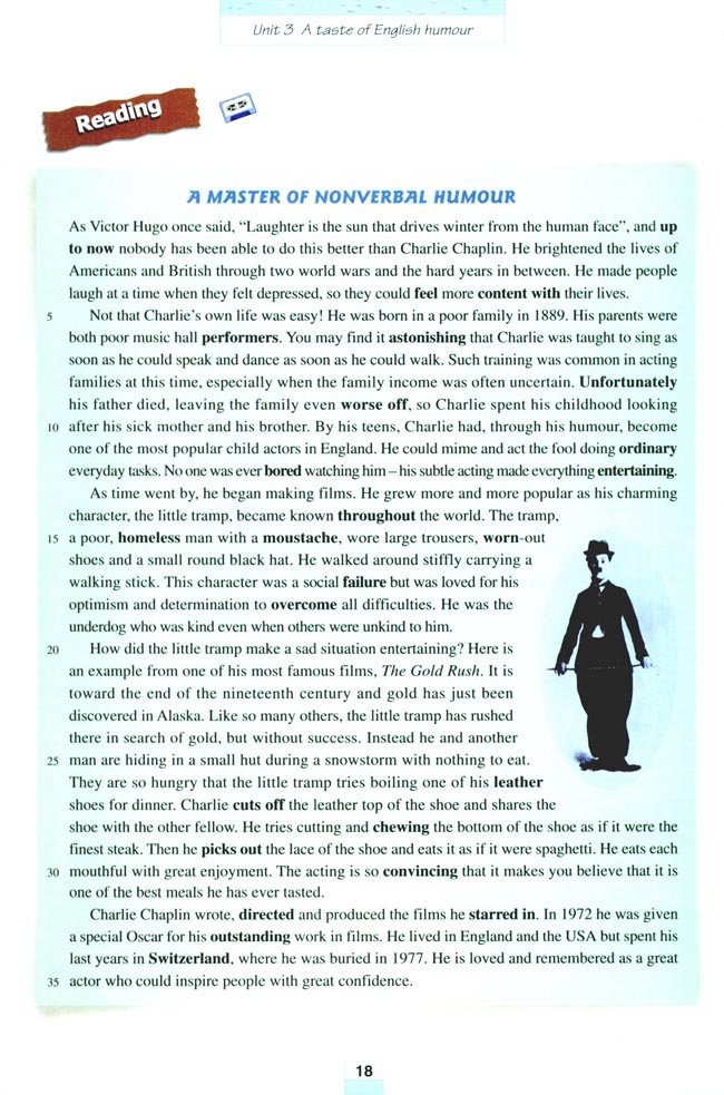 Unit 3 A taste of English humour(第18页)