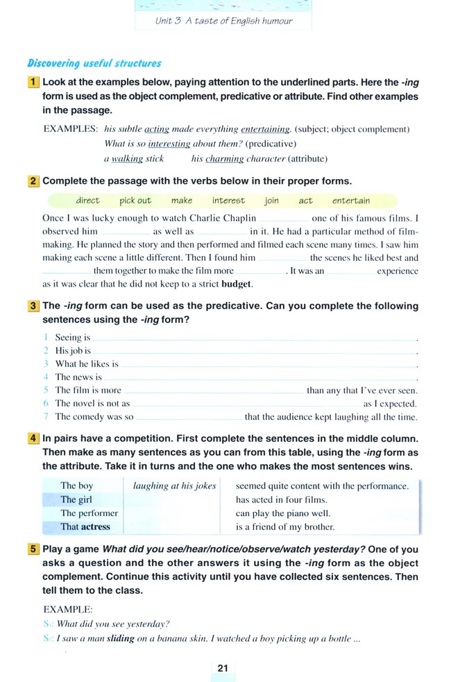 Unit 3 A taste of English humour(第21页)